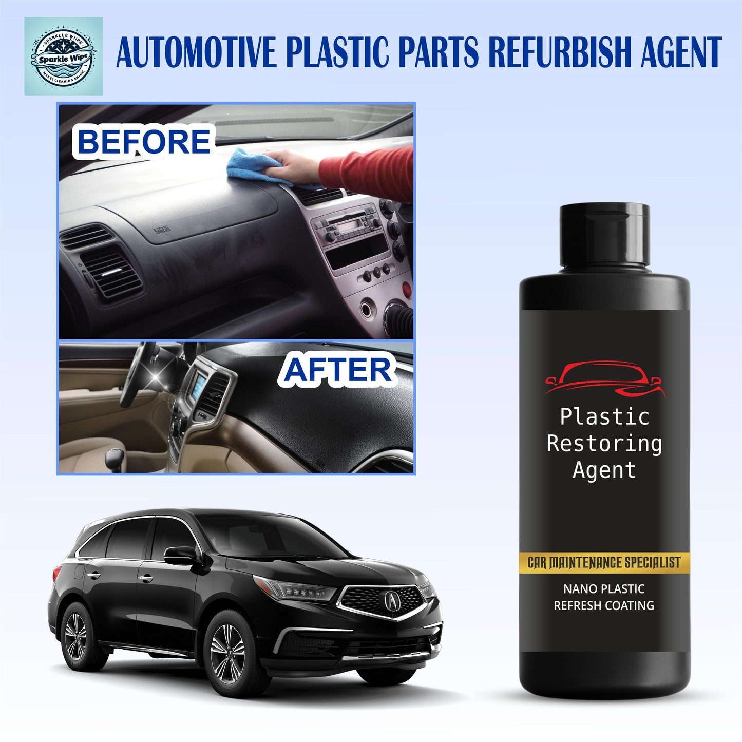 Plastic Revitalizing Coating Agent for Car 100ml (Pack of 2)