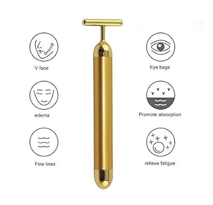 24K Gold Energy Beauty Bar Electric Facial Massage Roller
