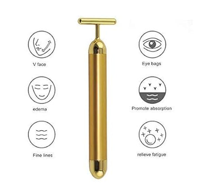24K Gold Energy Beauty Bar Electric Facial Massage Roller