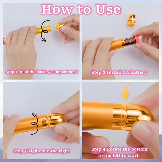 24K Gold Energy Beauty Bar Electric Facial Massage Roller